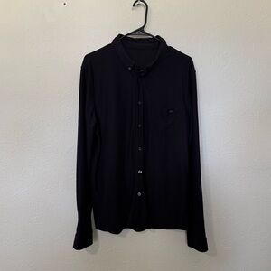 Vuori Long Sleeve Ace Button- Down Shirt Black Size L